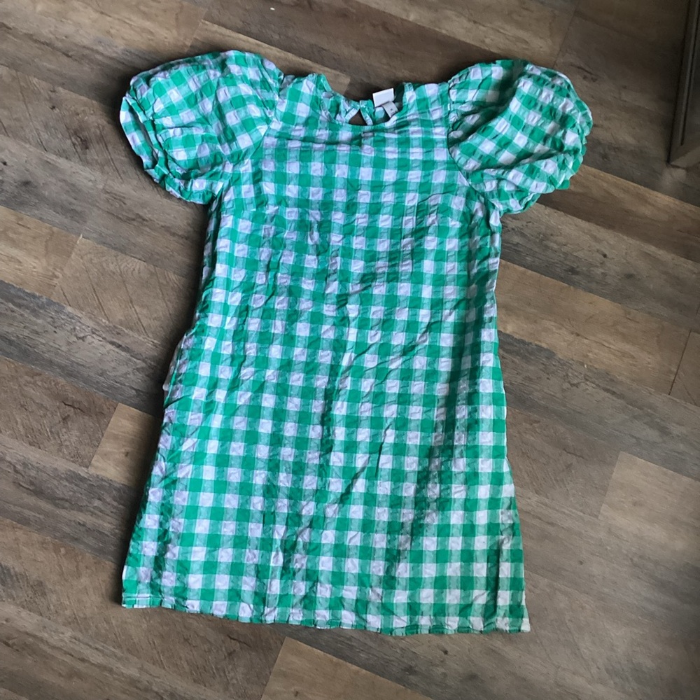 A new day green and White Checkered dress
